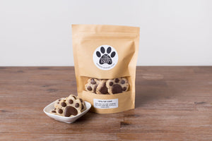 Carob-chip Paws topped with carob